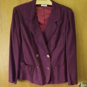 Country Junior Medium Purple Double-Breasted Blazer, Pockets, Gold Buttons